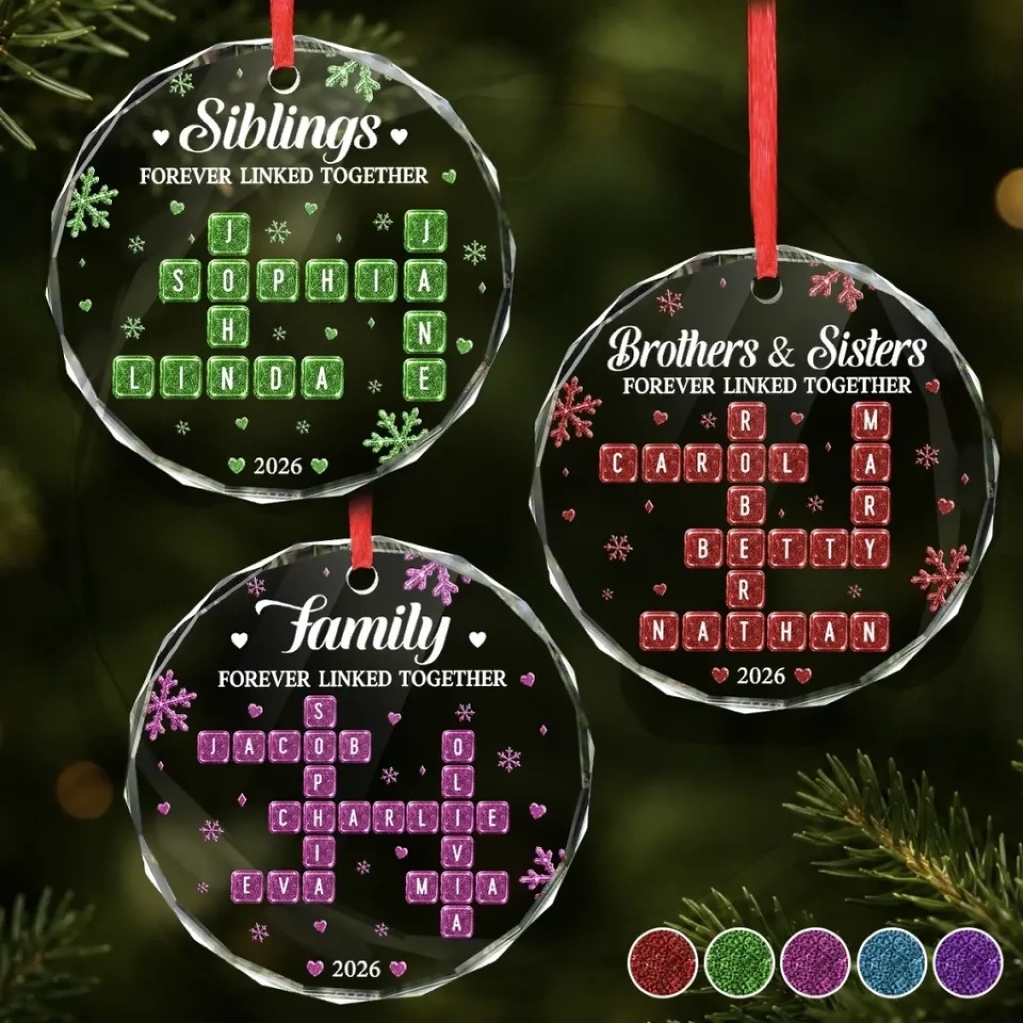 POD测试｜teeinblue｜家庭拼字玻璃挂饰