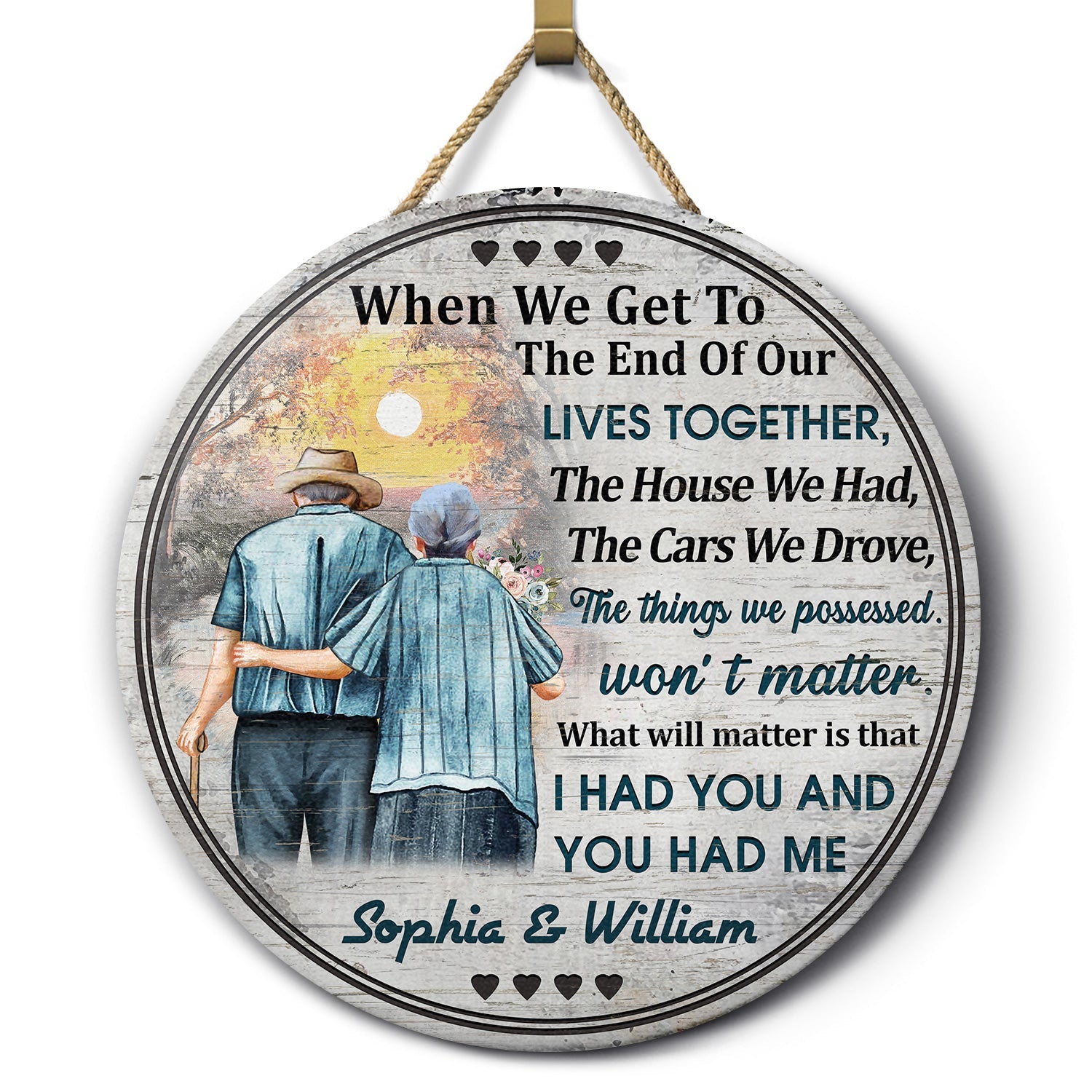 POD测试｜customily｜老年夫妻圆木牌