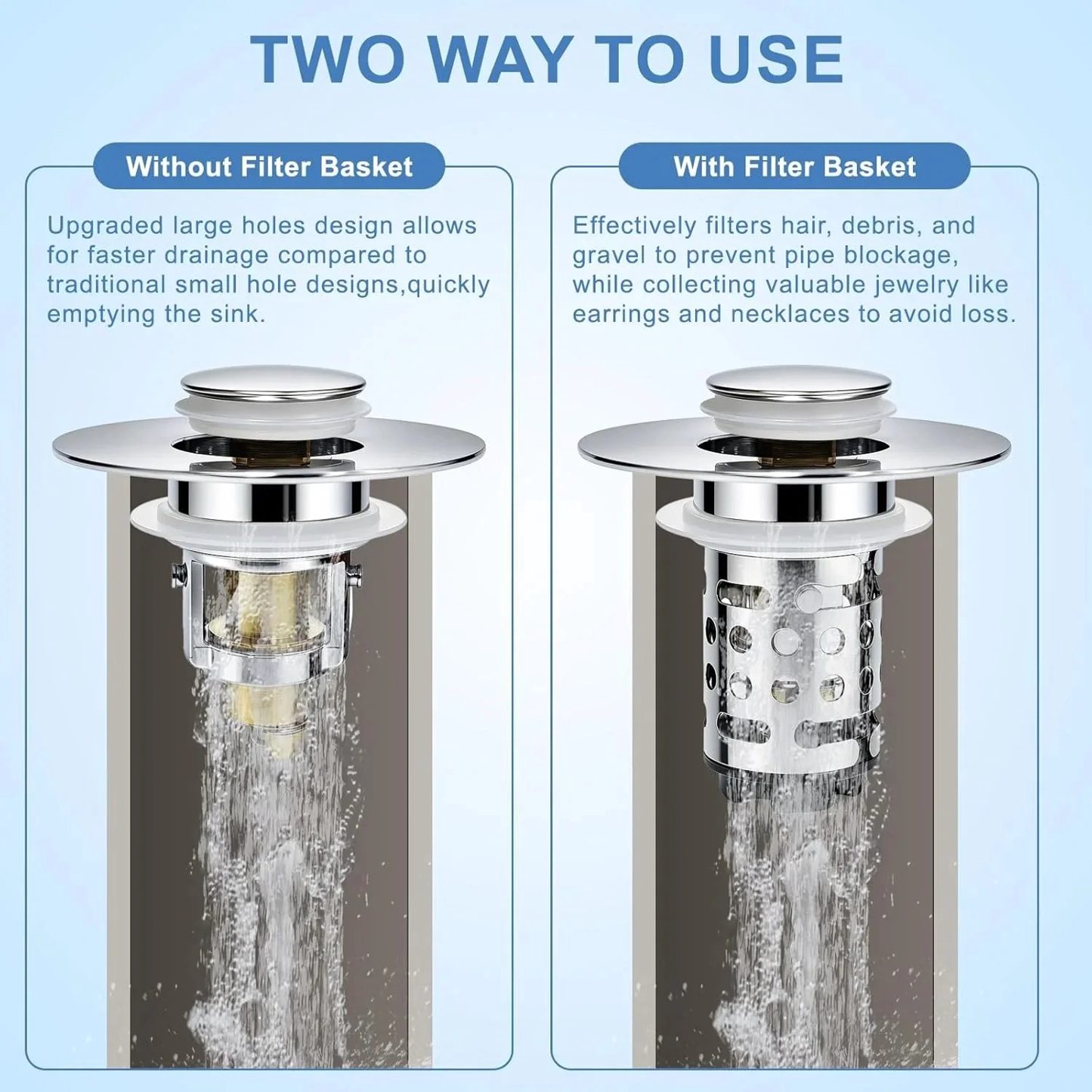🔥 Upgraded 3-in-1 Drain Strainer That Stops Sink Clogs